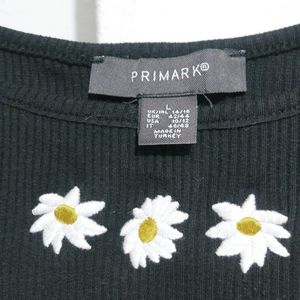 Primark crop top vintage inspired rib knit Daisy e